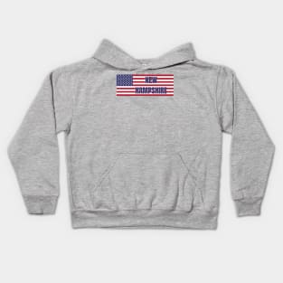 New Hampshire State in American Flag Kids Hoodie